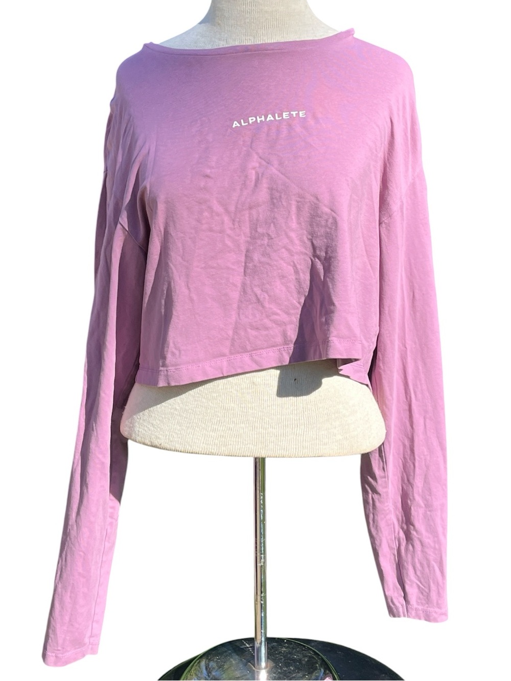 Alphalete Mauve Cropped Long Sleeve Tee size medium